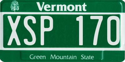 VT license plate XSP170
