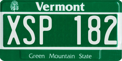 VT license plate XSP182