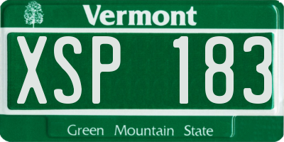 VT license plate XSP183