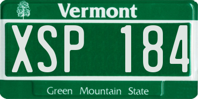 VT license plate XSP184