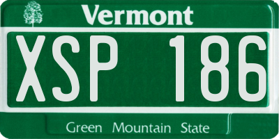 VT license plate XSP186