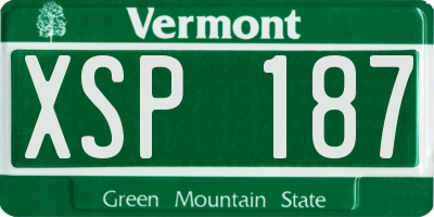 VT license plate XSP187