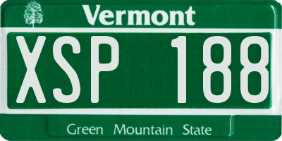 VT license plate XSP188
