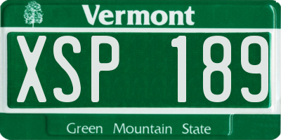 VT license plate XSP189