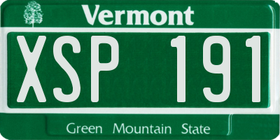 VT license plate XSP191