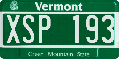 VT license plate XSP193