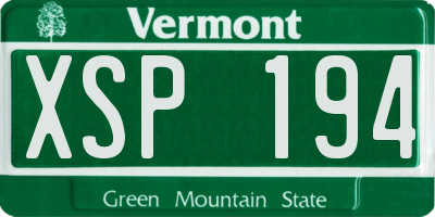 VT license plate XSP194