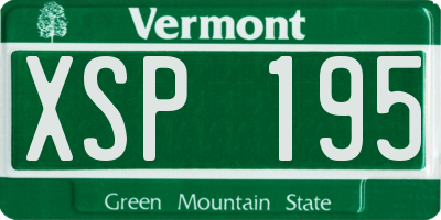 VT license plate XSP195