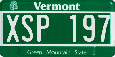 VT license plate XSP197