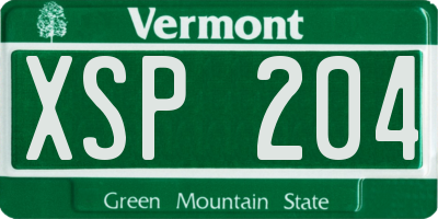 VT license plate XSP204