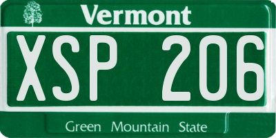 VT license plate XSP206