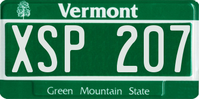 VT license plate XSP207