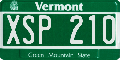 VT license plate XSP210