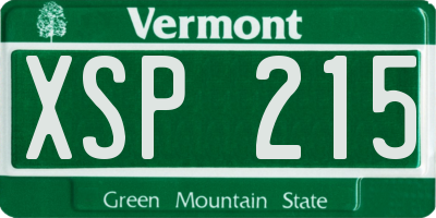VT license plate XSP215