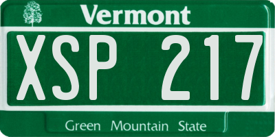 VT license plate XSP217