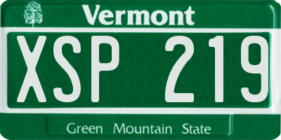 VT license plate XSP219