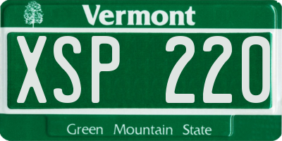 VT license plate XSP220