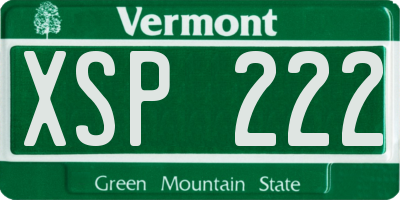 VT license plate XSP222