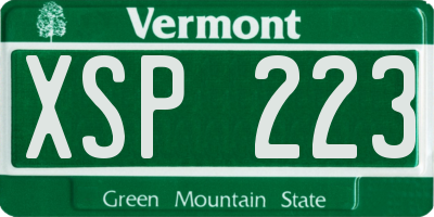 VT license plate XSP223