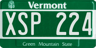 VT license plate XSP224