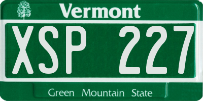 VT license plate XSP227