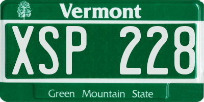 VT license plate XSP228