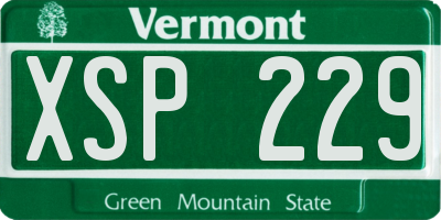 VT license plate XSP229