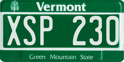 VT license plate XSP230