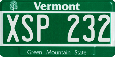 VT license plate XSP232