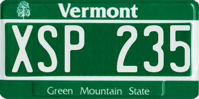 VT license plate XSP235