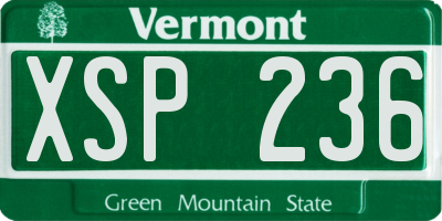 VT license plate XSP236