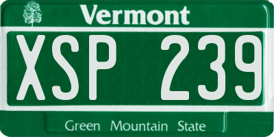 VT license plate XSP239