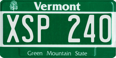 VT license plate XSP240