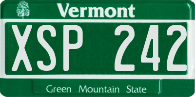 VT license plate XSP242