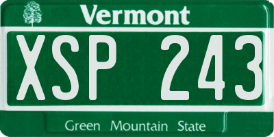VT license plate XSP243