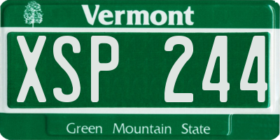 VT license plate XSP244