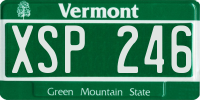VT license plate XSP246