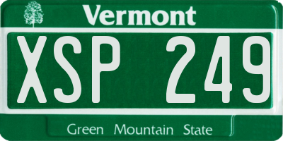 VT license plate XSP249