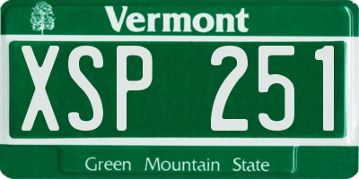 VT license plate XSP251