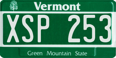 VT license plate XSP253