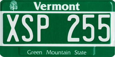 VT license plate XSP255