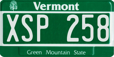 VT license plate XSP258
