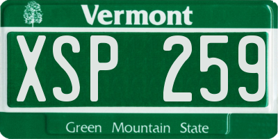 VT license plate XSP259