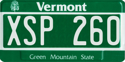 VT license plate XSP260