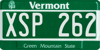VT license plate XSP262