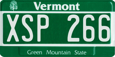 VT license plate XSP266