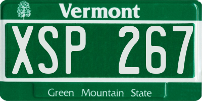 VT license plate XSP267