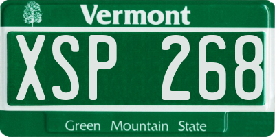 VT license plate XSP268
