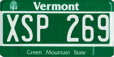 VT license plate XSP269
