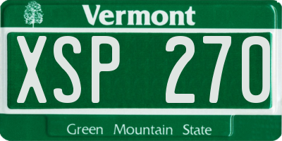 VT license plate XSP270